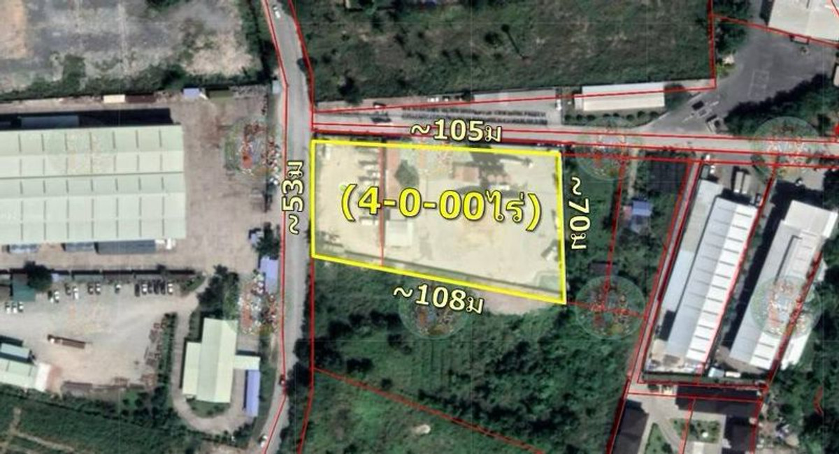 ขายที่ดิน แปลงมุม ใกล้นิคม  ปิ่นทอง 1 ต.บึง-ศรีราชา  เนื้อที่ 4 ไร่ ติดถนน 2 ด้าน